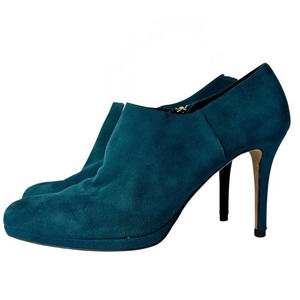 LK Bennett Booties Doris Heels Ankle Suede Leather Stiletto Peacock Turquoise 42